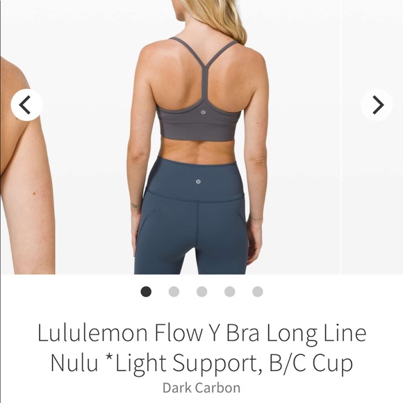 Lululemon Flow Y Bra Long Line - Dark Carbon - 4 - Picture 2 of 2
